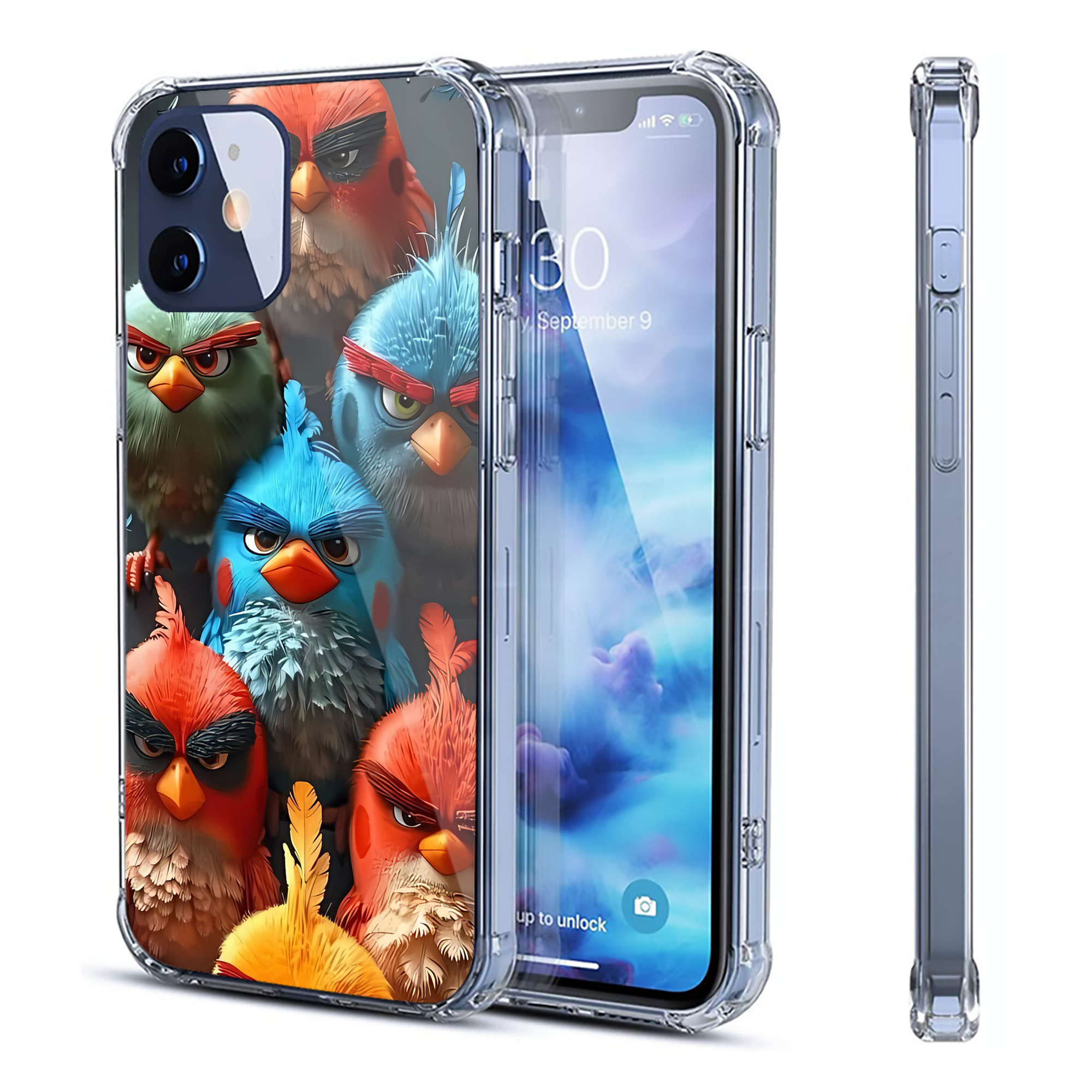 （画像用） Angry Birds アングリーバード 【iPhone 12シリーズ対応】透明スマホケース（クリアソフトケース）